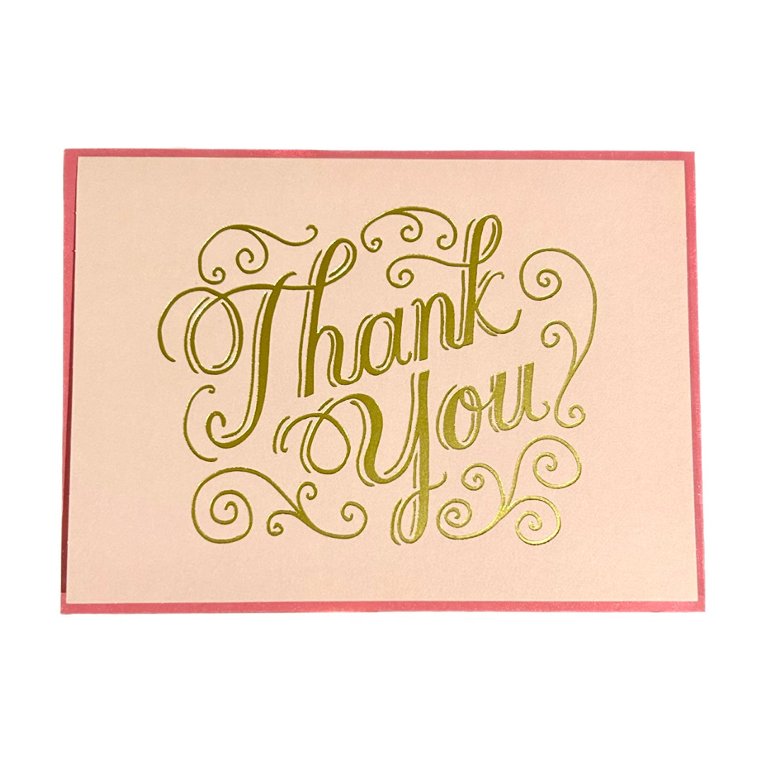 Elegant Pink Thank You Card